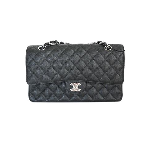 My first Chanel replica: medium cf black caviar w/ silver hardware